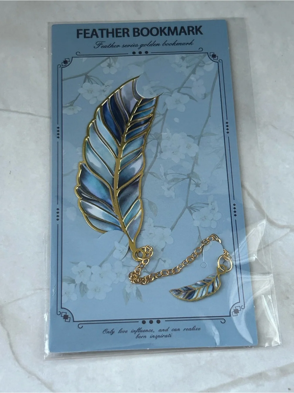Feather Series Golden Metal Bookmark